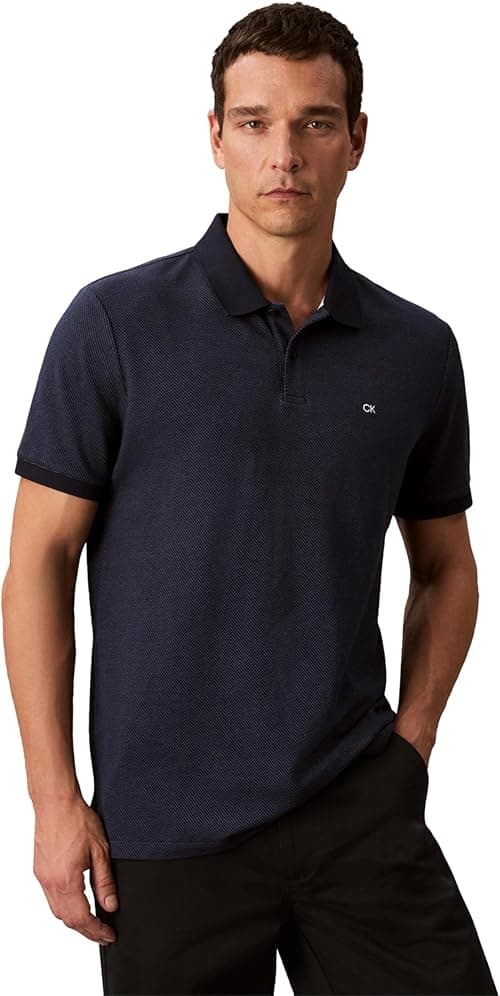 Calvin Klein mens Jacquard Refined Polo Polo Shirt (pack of 1) on Amazon.ae - Price Tracker