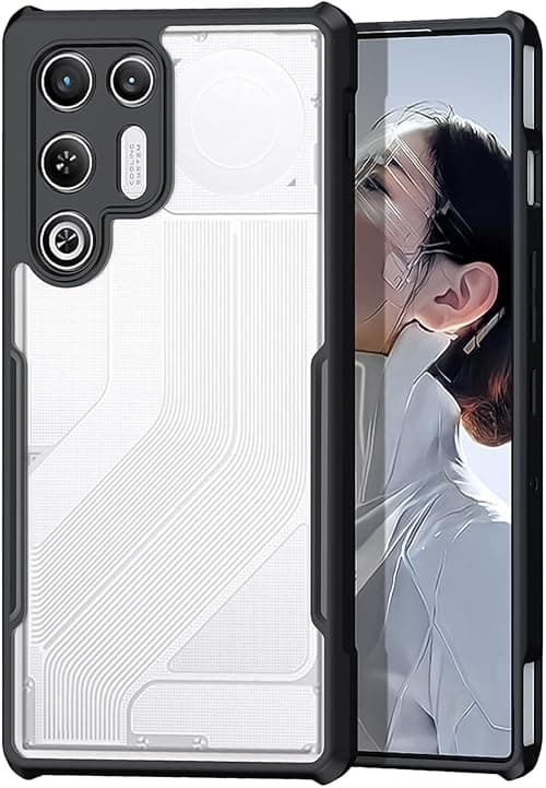 for ZTE nubia Redmagic 11 Air Case, Camera Lens Protection Back Cover, TPU+PC Shockproof Bumper Mobile Phone Case, Anti-Yellowing Slim Fit Protective Casing (Black Transparent) on Amazon.ae - Price Tracker
