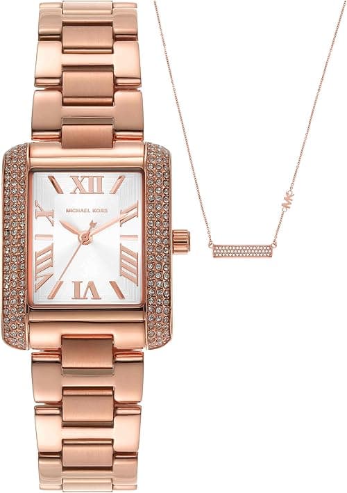 Michael Kors Women's Emery Quartz Watch, Rose Gold, One Size, MK1074SET - Emery Three-Hand Watch على Amazon.ae - متتبع الأسعار