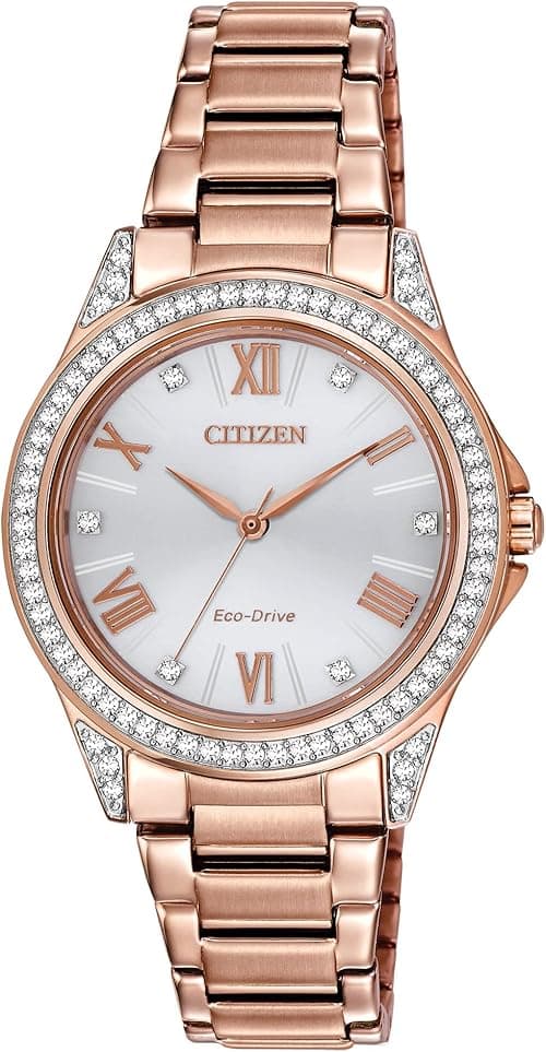 Citizen Ladies' Crystal Eco-Drive Watch, 3-Hand, Roman Numeral Markers, Mother-of-Pearl Dial on Amazon.ae - Price Tracker