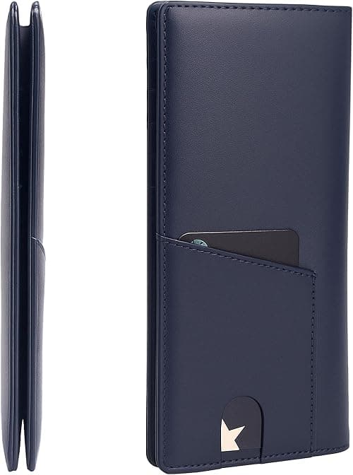Alldaily Bifold Long Slim Wallets for men, Leather RFID Blocking Credit Card Holder with ID Window on Amazon.ae - Price Tracker