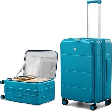 Hanke Hardside Expandable Checked Luggage, 24 Inch Top Opening Trunk Luggages with Spinner Wheels, All-PC Hard Shell Suitcase, Lightweight TSA Checked-Medium(Caribbean Blue, 83L) on Amazon.ae - Price Tracker