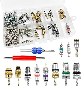 102-Piece Automotive A/C Valve Core Repair Kit, Universal for R12 & R134a Systems, High Pressure Resistant Cores, Leak-Proof Seal, Complete AC Service Tool Set for Car Air Conditioning Maintenance on Amazon.ae - Price Tracker