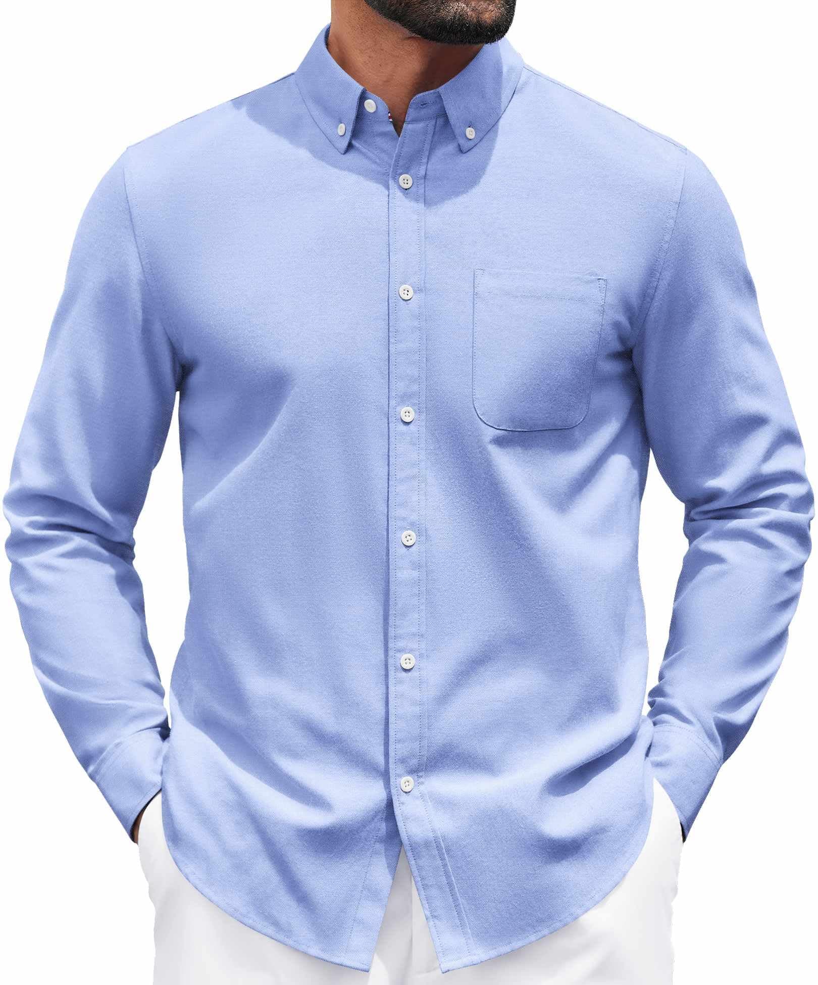 COOFANDY Mens Long Sleeve Button Down Shirt Casual Untucked Shirts for Men Oxford Dress Shirts on Amazon.ae - Price Tracker
