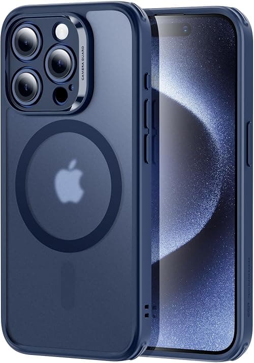 ESR for iPhone 15 Pro Case (5 in 1) Set, Translucent Matte Case with Screen Protector and Camera Lens Protectors, Compatible with MagSafe, Military-Grade Protection, Classic Series, Frosted Blue on Amazon - Best Deal Finder