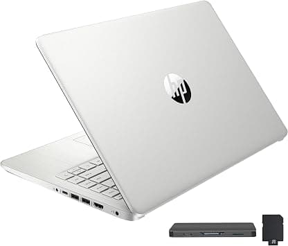 HP Stream 14" HD BrightView Laptop, Intel Celeron N4120, 16GB RAM, 416GB Storage (128GB eMMC + 288GB Docking Station Set), Intel UHD Graphics, 720p Camera, Wi-Fi, 1 Year Office 365, Win 11 S, Silver on Amazon.sa - Price Tracker