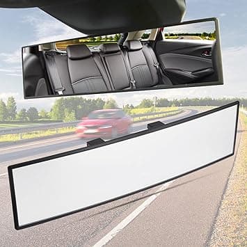 JoyTutus Rear View Mirror, Universal 11.81 Inch Panoramic Convex Interior Clip-on Wide Angle Mirror to Reduce Blind Spot Effectively for Car SUV Trucks -Clear on Amazon.ae - Price Tracker