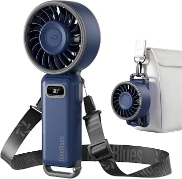 Diveblues Mini Portable Turbo Fan, 100 Speeds Powerful Air Flow 7.4m/s, 4-in-1 Small Foldable Pocket Fan for Hand, Neck or Table, Rechargeable for Summer, Travel and Outdoor on Amazon.ae - Price Tracker