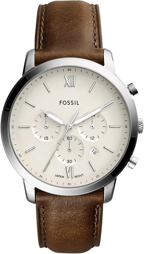 Fossil Mens Quartz Watch, Analog Display and Leather Strap on Amazon.ae - Price Tracker