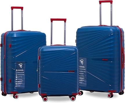 Reflection Classy PP Suitcase, Durable, Lightweight Hardshell, Telescopic Handle, Vertical Series Travel Luggage Trolley with 4 Quiet 360° Wheels and TSA Lock (Navy Blue, 3 pcs Set) on Amazon.ae - Price Tracker