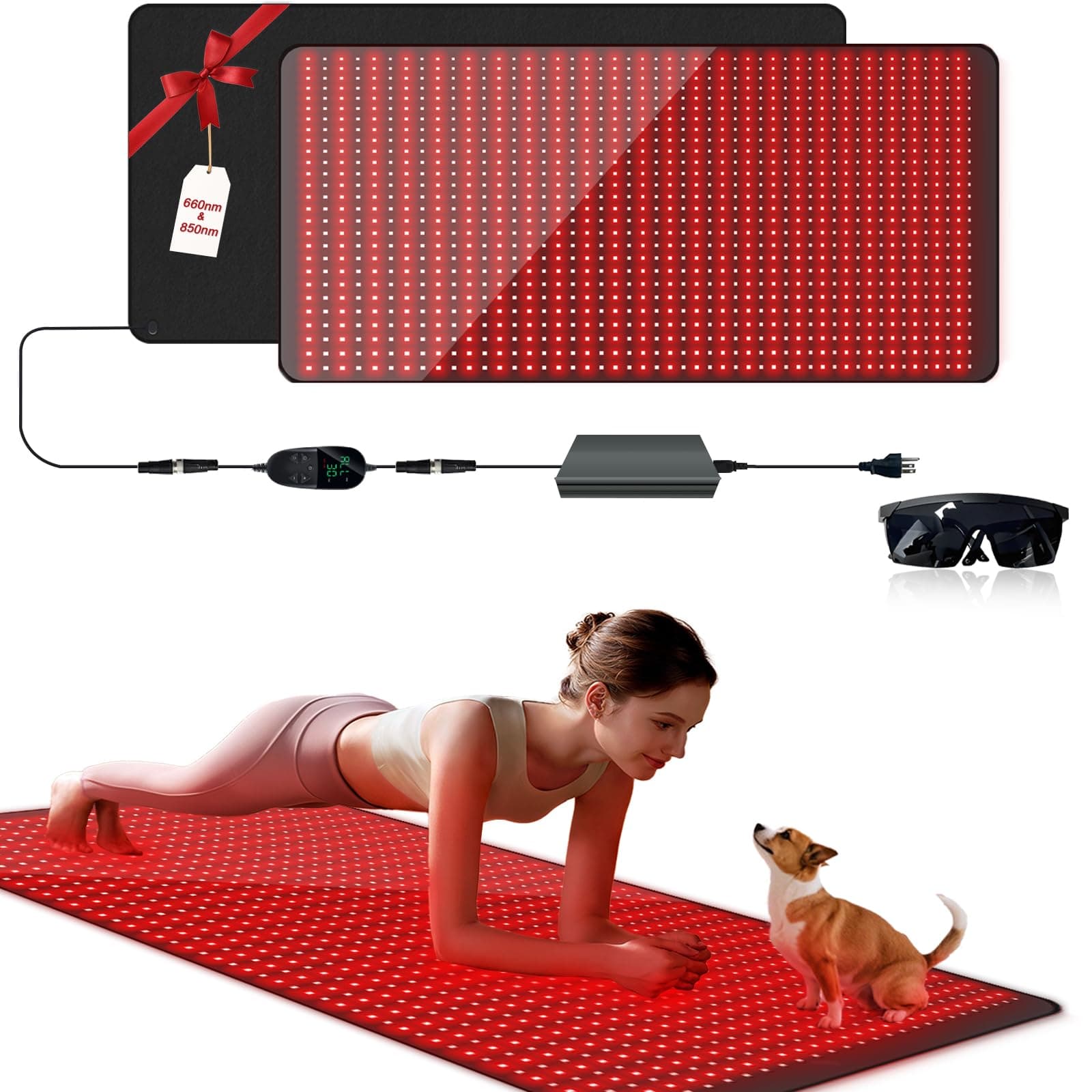 Red Light Therapy Mat - 71"x35" Full Body Relief Pad with 660nm+850nm Dual Wavelength, 1350 LEDs, 4 Modes, Timer & Pulse Function for Back/Neck/Shoulder/Knee Pain, Home Office Use - Gift for Men Women on Amazon.ae - Price Tracker