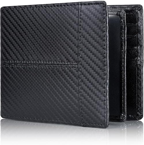 Mens Wallet RFID Genuine Leather Bifold Wallets For Men, ID Window 16 Card Holders Gift Box on Amazon.ae - Price Tracker
