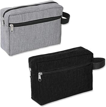 2 Pcs Men's Wash Bag Toiletry Bag, Travel Friendly Small Toiletry Bags for Men, Black Bathroom Bag for Traveling and Everyday Use على أمازون - دليلك لأفضل العروض