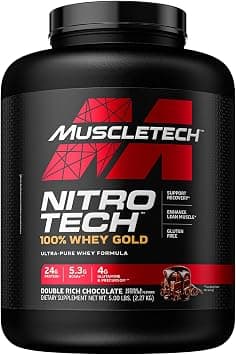 Muscletech NitroTech Whey Protein Ultimate Muscle Building Formula with a Unique Blend of Whey Protein Isolate & Peptides - 30gms Protein, 3 gms Creatine & 6.6 BCAAs, Strawberry Flavor, 4.00 lbs on Amazon.sa - Price Tracker
