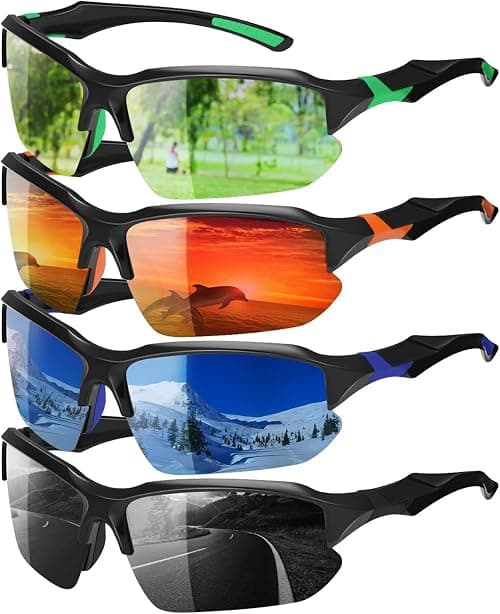 4 Pack Polarized Sports Sunglasses for Men & Women, UV Protection Lightweight Half-Frame Sunglasses for Outdoor Activities on Amazon.ae - Price Tracker