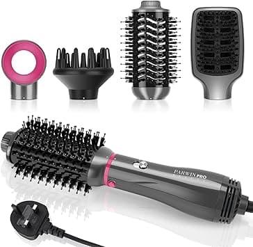 PARWIN PRO BEAUTY 4 in 1 Hair Dryer Brush Set, Hot Air Styler with 4 Attachments as Hairdryer, Hot Air Brush, Hair Diffuser, Hot Brush for Hair Styling, Ionic Care Frizz-Free, 1000 Watts, Sliver on Amazon.ae - Price Tracker