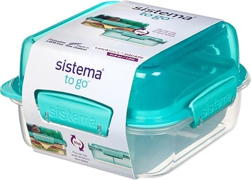 Sistema 1.24L Lunch Stack Square to Go Assorted Colours, Polypropylene, 1.24 Litre على Amazon.ae - متتبع الأسعار