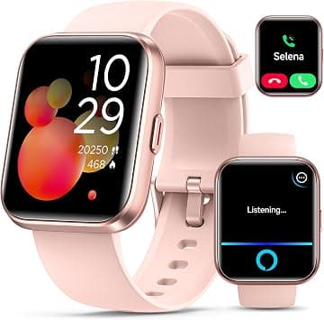 Quican 1.8 Inch Women's Smart Watch with Bluetooth & Alexa, Waterproof IP68 Smartwatch with 100 Sports Pedometer, Calorie Counter and SpO2 Heart Rate Sleep Monitor for Android iOS, Pink on Amazon.sa - Price Tracker