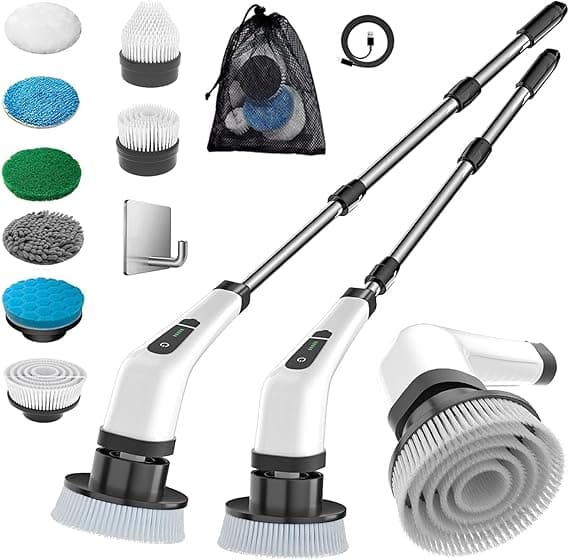 MGLSDeet Electric Spin Scrubber Rechargeable Cleaning Brush with 7 Replaceable Brush Heads, Cordless and Portable Power Scrubber, Electric Bathroom Scrubber for Cleaning Tile, Window, Floor, Tub, Car on Amazon.ae - Price Tracker