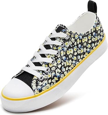 Womens Canvas Sneakers High Top Lace ups Casual Walking Shoes on Amazon.ae - Price Tracker