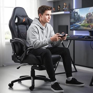 Drogo MultiPurpose Ergonomic Gaming Chair with 7 Way adjustable Seat, PU Leather, Head & USB Massager Lumbar Pillow | Home & Office Desk Chair with Full Reclining Back & Footrest (Black) على Amazon.ae - متتبع الأسعار