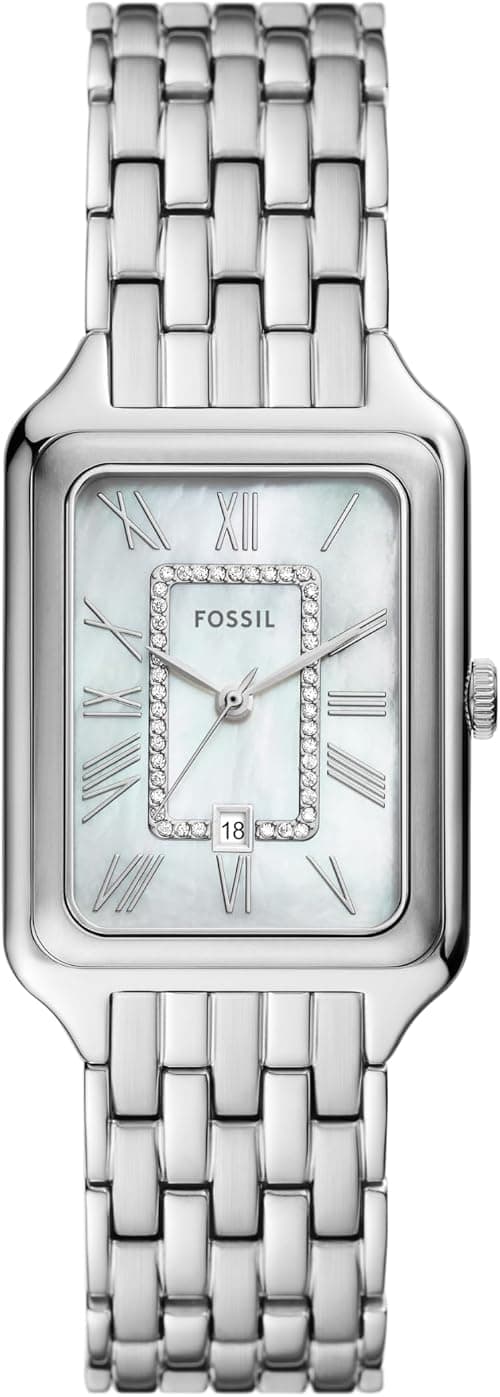 Fossil Women's Raquel Quartz Stainless Steel Three-Hand Watch, Color: Silver (Model: ES5306), Silver, One Size, Raquel Three-Hand Date Stainless Steel Watch - ES5306 on Amazon - Best Deal Finder