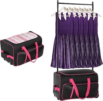 Dance Bag with Garment Rack and Wheel, Travel Lightweight Luggage, Competition Rolling Duffle Suitcase for Dance, Black 58 * 34 * 35Cm on Amazon.ae - Price Tracker