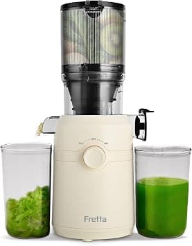 Fretta Cold Press Juicer Machines, Self-Feeding juicer with 108mm&1.0L Feeding Chute for Whole Fruits and Vegetables, Automatic 200W Masticating Juicer, High Yield Juice Extractor (Frosted White) on Amazon.ae - Price Tracker