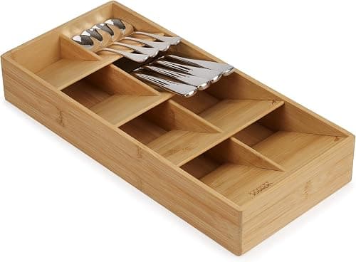 Joseph Joseph Drawer Store Large Compact Cutlery Drawer Organiser 8 Compartments Holds 48 Pieces Bamboo على Amazon.ae - متتبع الأسعار