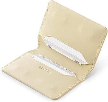VULKIT Slim Minimalist Card Holder RFID Blocking Leather Credit Card Holder Front Pocket Wallet Magnetic Closure, Cream, Minimalist on Amazon.ae - Price Tracker