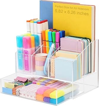 VITVITI Acrylic Desk Organizer, Minimalist Clear Pencil Organizer with 7 Compartments, Anti-Slip, 500+ Pencils Capacity على Amazon.ae - متتبع الأسعار