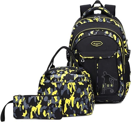 ZHIERNA School Backpack Boys Teenager Backpack Kids School Bags Children's Backpack Camouflage Backpacks Teenagers School Daypacks Shoulder Bags Set with Lunch Pack and Pencil Case on Amazon.ae - Price Tracker