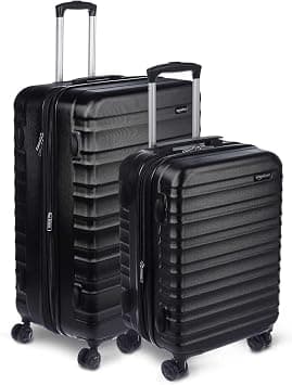 Amazon Basics 2-piece set Hardside spinner Luggage -21/30 inch (55/78 cm), Material: ABS, Black on Amazon.sa - Price Tracker