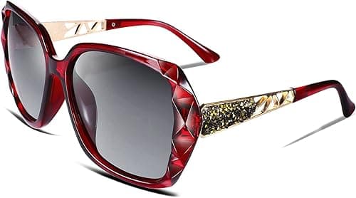 FEISEDY Polarized Women Square Sunglasses Sparkling Composite Shiny Frame B2289 on Amazon.ae - Price Tracker