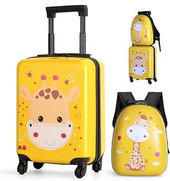Homarket Kids Luggage Set,Kids Luggage and Backpack,Toddler lightweight trolley case with spinner wheels,Hardside carry-on suitcase for boys and girls (Yellow) على Amazon.ae - متتبع الأسعار