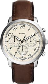 Fossil Men's Neutra Arabic Chronograph Stainless Steel Watch, Color: Silver/Brown Arabic (Model: FS6022) - Amazon.ae Price Tracker