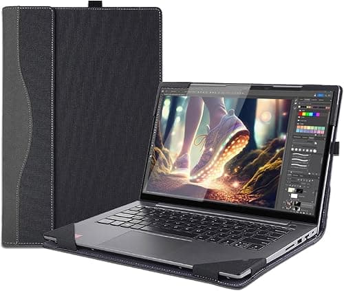 16 inch Laptop Cover Case for Lenovo Yoga 7 2-in-1 16AHP9 /16IML9 & Yoga Slim 7 Pro 16ACH6 16ARH7 16IAH7,PU Leather Protective Shell Detachable Laptop Bag Accessory (Dark Gray) on Amazon.ae - Price Tracker