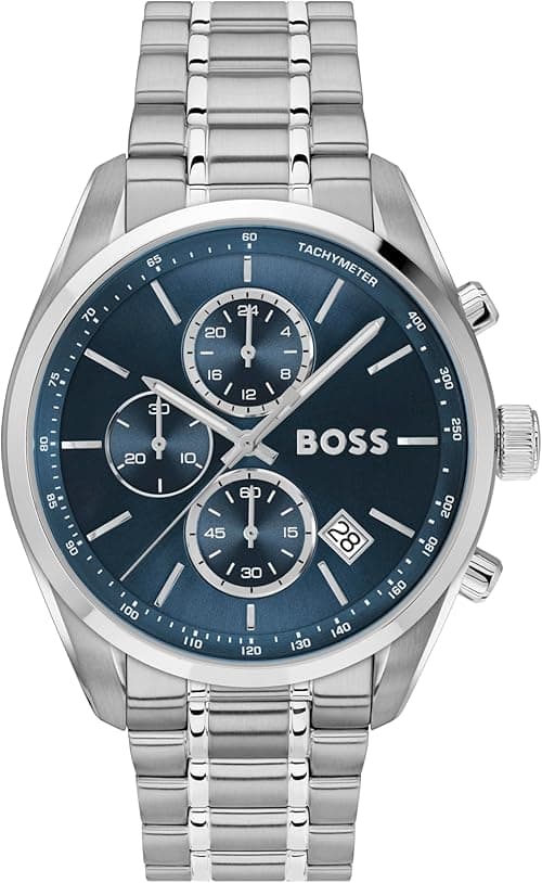 BOSS GRAND PRIX 44 MENS BLUE DIAL STAINLESS STEEL WATCH - 1514226 on Amazon.ae - Price Tracker