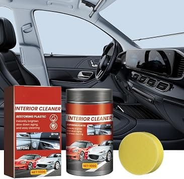 Automotive Interior Cleaner - 100g Dashboard and Seat Cleaner and Polish with Sponge, Interior Renovation Paste for Cars, Effective Dust Removal, Stain Cleaning, Polishing, and Maintenance على Amazon.ae - متتبع الأسعار