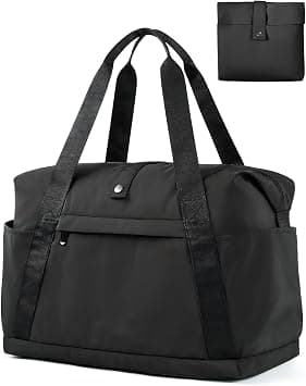 Lightweight Foldable Travel Duffel Bag, Airline Personal Item Compatible Carry-On Luggage, Durable Water-Resistant Weekend Gym Tote, 1PCS Black on Amazon - Best Deal Finder