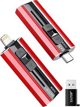 EATOP 512GB Flash Drive Intended for iPhone iPad, Memory Stick Storage for Photos and Videos Backup, Compatible with iPhone iPad Android PC, Plug and Play, No Application Required (Red) on Amazon.ae - Price Tracker