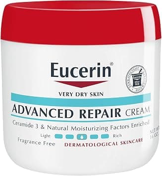Eucerin Advanced Repair Cream, Body Moisturizer for Very Dry Skin, Body Cream with Ceramide 3 & Natural Moisturizing Factors, Fragrance Free, 16 Ounce Jar على Amazon.ae - متتبع الأسعار