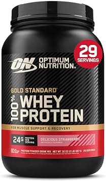 Optimum Nutrition Gold Standard 100% Whey Protein Isolate Powder, Delicious Strawberry, 2 Lbs, 29 Servings - متتبع أسعار Amazon.sa