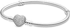 Pandora Icons Sparkling Heart & Snake Chain Bracelet - Amazon.sa Price Tracker