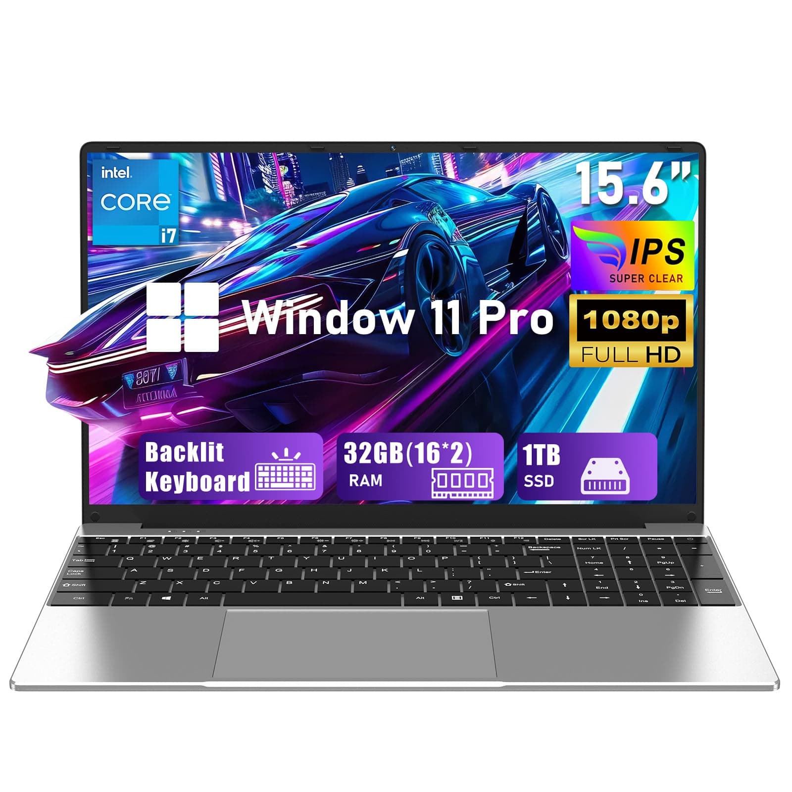 NIAKUN Gaming Laptop Computer,Windows 11 Pro Lap Top PC for Gaming 2026,32GB RAM 1TB SSD,Intel Core i7 Processor(Up to 3.9GHz),15.6" IPS FHD,Backlit Keyboard,6000mAh,Webcam,Office 365,2 Years Warranty on Amazon.ae - Price Tracker