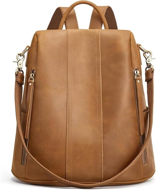 S-ZONE Women Soft Leather Backpack Anti-theft Purse Ladies Waterproof Rucksack School Bag | Soft on Amazon.ae - Price Tracker