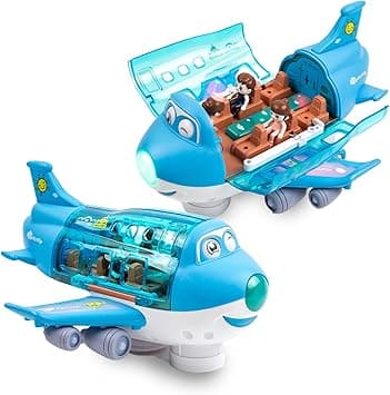 Toysery Airplane Toys for Kids, Bump and Go Action, Toddler Toy Plane with LED Flashing Lights and Sounds for Boys & Girls 3-12 Years Old (Cargo Airplane) on Amazon.ae - Price Tracker