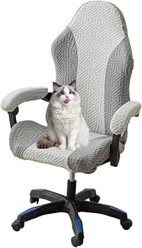 Gaming Chair Covers - Slipcovers for Office & Desk Chairs with Armrest Covers, Stretchable Computer Chair Protector with Zipper (Grey) على Amazon.ae - متتبع الأسعار