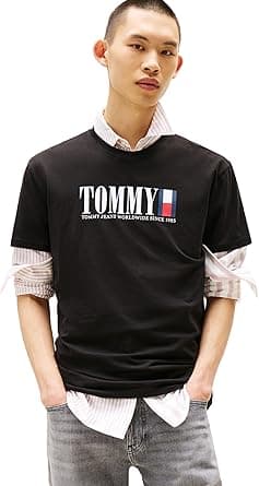 Tommy Jeans mens Short Sleeve Cotton Graphic T-shirts With Flag Logo Design Short Sleeve Cotton Graphic T-shirts With Flag Logo Design (pack of 1) on Amazon.ae - Price Tracker