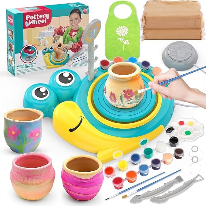 Pottery Wheel for Kids - Complete Art Supplies Arts & Crafts Kit,Pottery Painting Kit,Crafts for Girls 8-12,Girls Boy Toys Birthday Gift for Kids Ages 6 7 8 9 10 11 12+ on Amazon.ae - Price Tracker